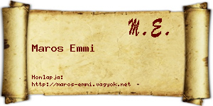 Maros Emmi névjegykártya